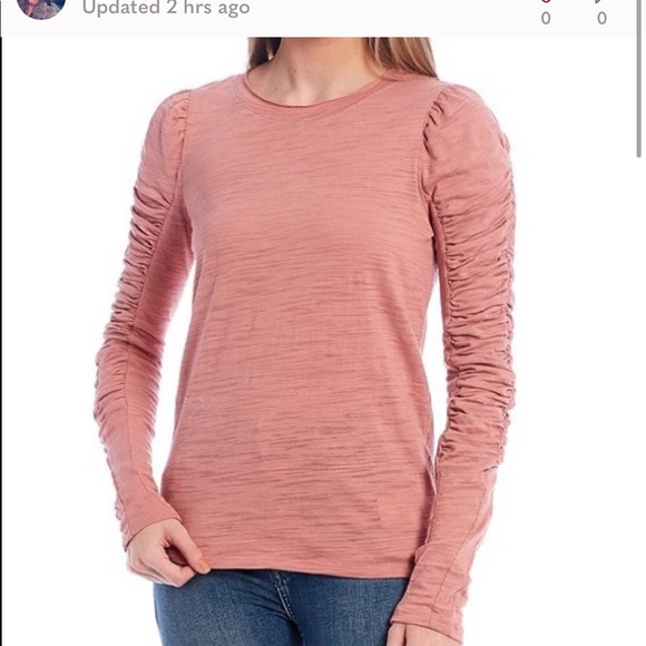 Free people long ruffled sleeved t shirt size M - Picture 9 of 9